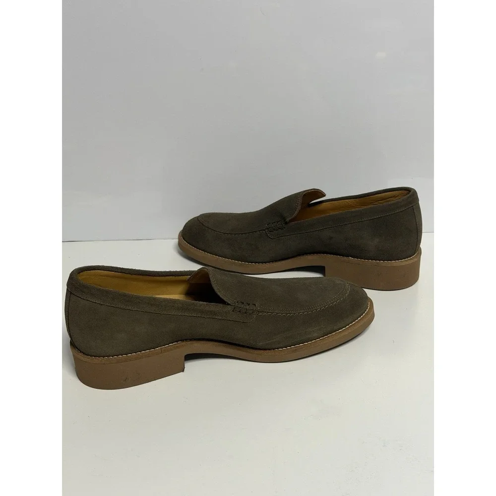 Vince Camuto VM-Arleigh Cow Brown Leather Slip Loafers Men's Shoes SZ 8 New